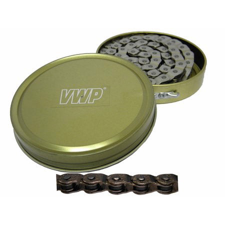 Load image into Gallery viewer, Vwp ketting 1 2-3 32 102 bmx f teflon coated (in blik) zilver
