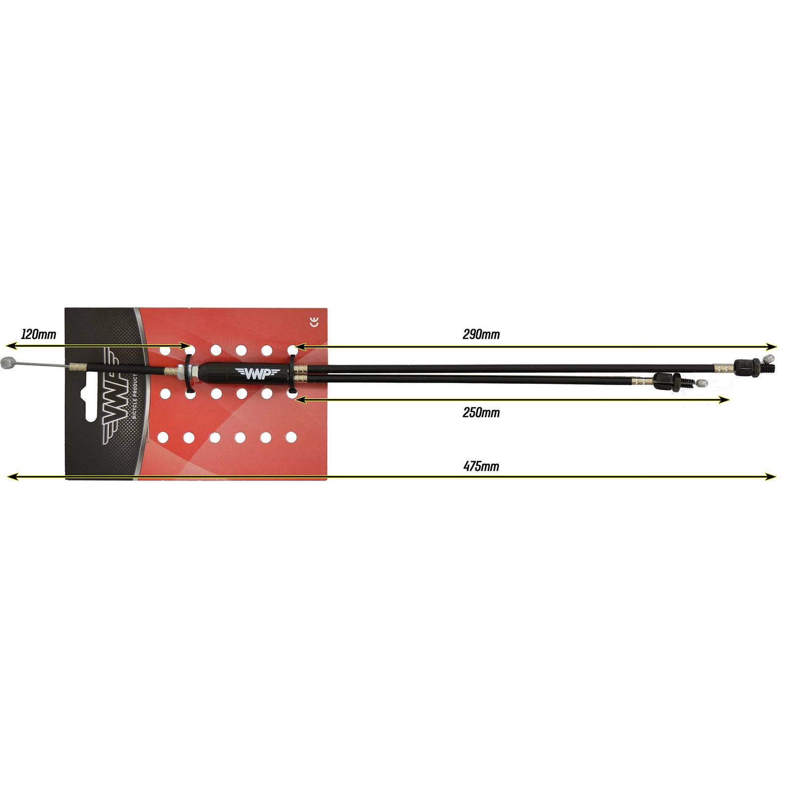 Vwp vwp boven remkabel cpl. m stelb. 475mm zwart freestyle