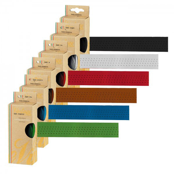 Load image into Gallery viewer, Selle San Marco Set stuurtape San Marco geel echt leer
