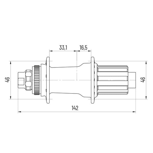 Miche xmx achternaaf mtb 142mm tx12 32g shimano