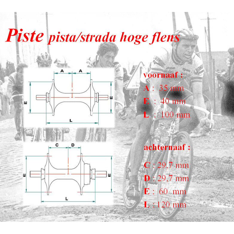 Load image into Gallery viewer, Miche naafset pista strada v+a 36g m hoge-flens flip flop zi.
