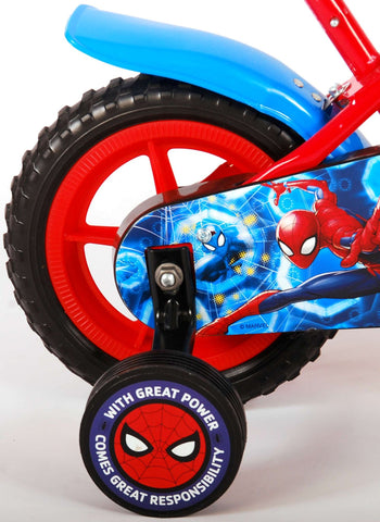 Marvel Spider-Man Kinderfiets Jongens 10 inch Rood Blauw Doortrapper