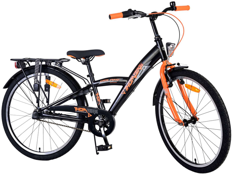 Load image into Gallery viewer, Volare Thombike Kinderfiets Jongens 24 inch Zwart Oranje 3 versnellingen
