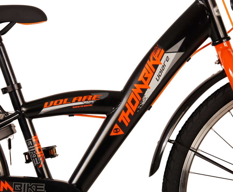 Load image into Gallery viewer, Volare Thombike Kinderfiets Jongens 24 inch Zwart Oranje Twee handremmen
