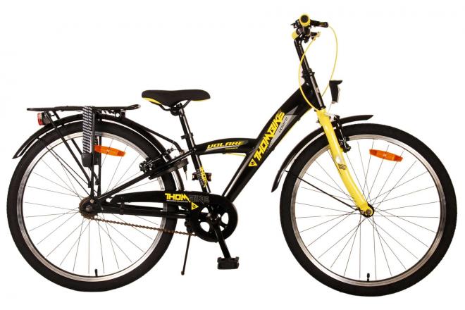 Load image into Gallery viewer, Volare Thombike Kinderfiets Jongens 24 inch Zwart Geel Twee handremmen
