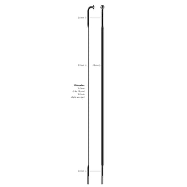 Sapim Spaak 14-234 CX-Ray plat zwart met nippel (20st)