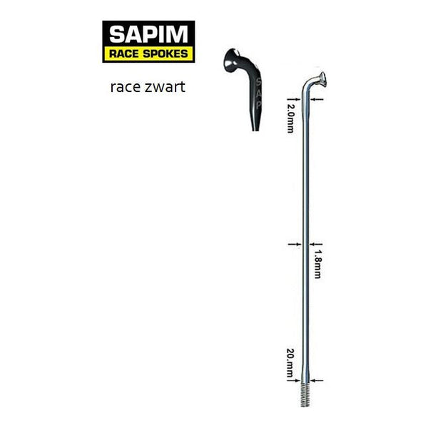 Spaken 14-250rvs race zwart 14 15 db