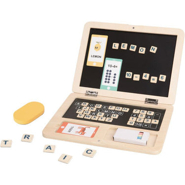 Tooky toy Educatief Houten Speelgoed Laptop 58-delig