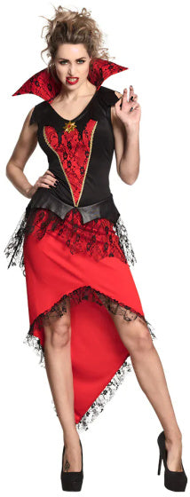 Boland Bloodthirsty queen kostuum dames rood zwart maat 36 38 (S)