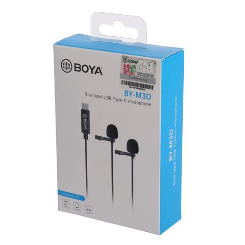 Load image into Gallery viewer, Boya Duo Clip-on Lavalier Microfoon BY-M3D voor USB-C
