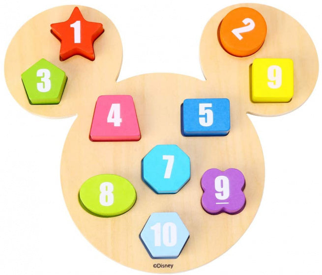 Load image into Gallery viewer, Tooky toy Mickey Mouse Houten Getallenpuzzel 24 maanden 11-delig
