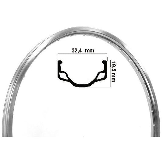 Ryde Velg hl32 etrto 28 inch (635) polished alu 36 gaats 14g