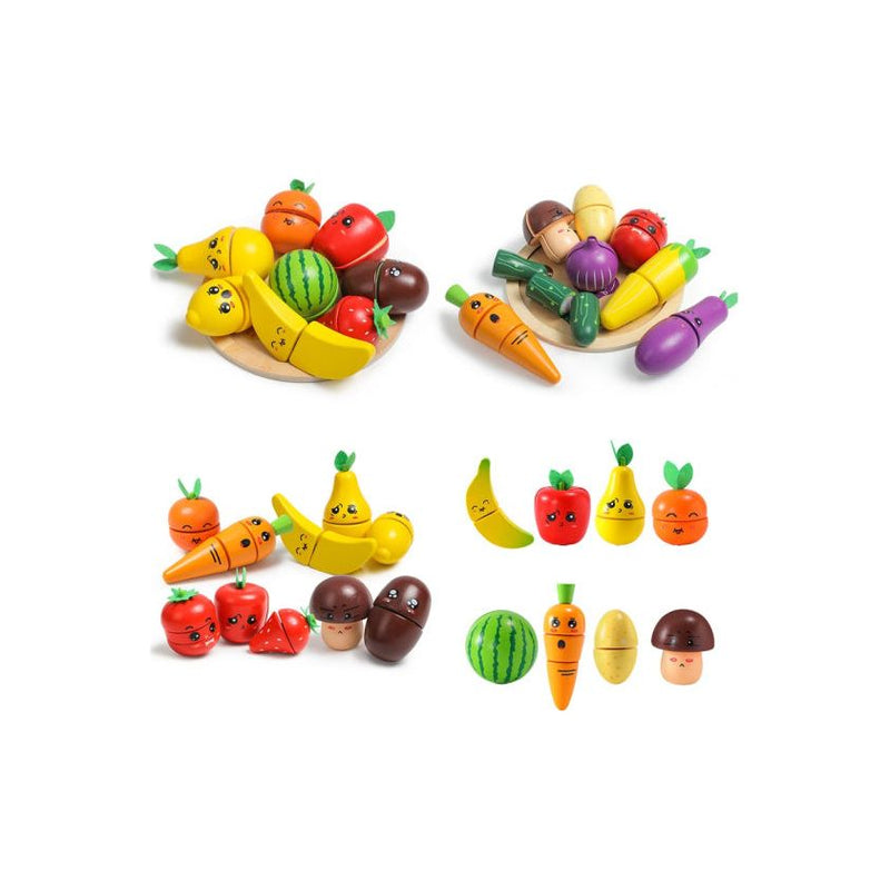 Load image into Gallery viewer, Dorjee Speelgoed snijset hout Groente en Fruit
