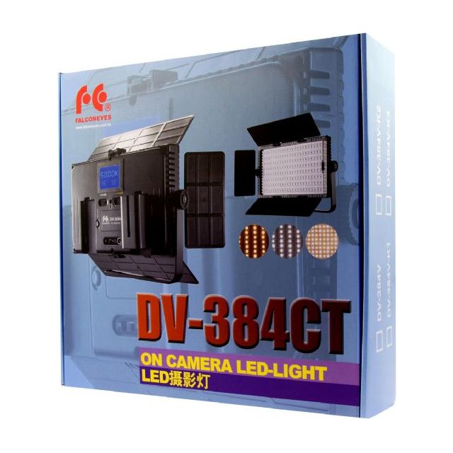 Load image into Gallery viewer, Falcon Eyes Bi-Color LED Lamp Set Dimbaar DV-384CT-K2 incl. Accu
