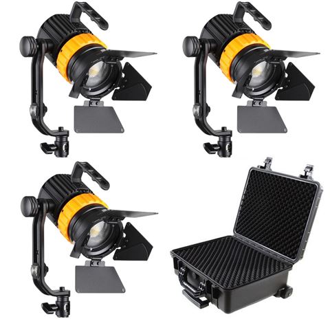 Load image into Gallery viewer, Falcon Eyes Bi-Color Mini LED Fresnel Set P-5AD-K3
