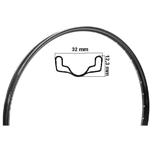 Ryde Velg 28x11 2 zwart 13g 37mm 36 gaats etrto 635