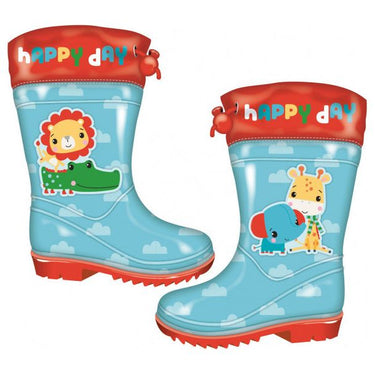 Fisher price Regenlaarzen junior PVC lichtblauw rood maat 24