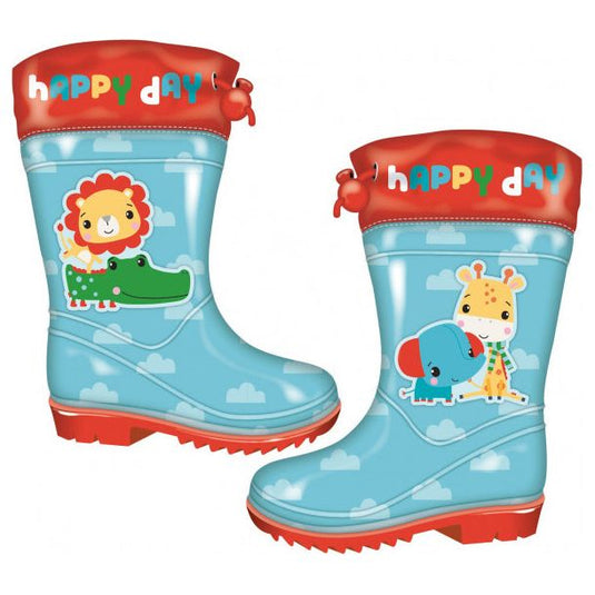 Fisher price Regenlaarzen junior PVC lichtblauw rood maat 24