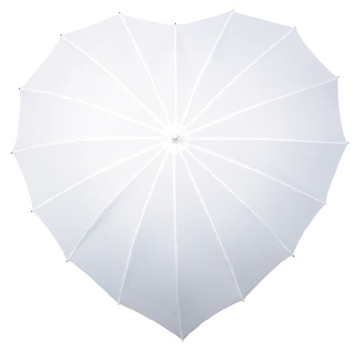 Hartvormige Paraplu met Handopening Ø 110 cm Wit