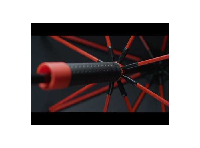 Load image into Gallery viewer, Impliva STORMaxi stormparaplu 100 cm polyester zwart rood
