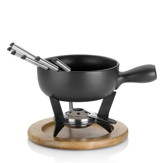 Load image into Gallery viewer, Kela Country fondueset 6 personen 2 liter 10-delig zwart
