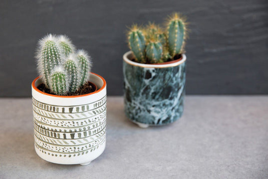 Kitchencraft Bloempot 10 x 5 cm keramiek blauw