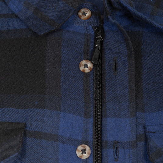 Life line Jervis Padded Flannel Shirt heren blauw zwart maat 3XL