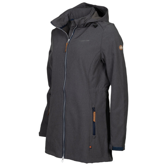 Load image into Gallery viewer, Life line Kya softshell parka dames donkergrijs maat XL
