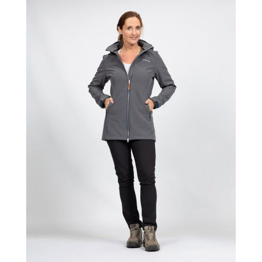 Life line Kya softshell parka dames donkergrijs maat XL