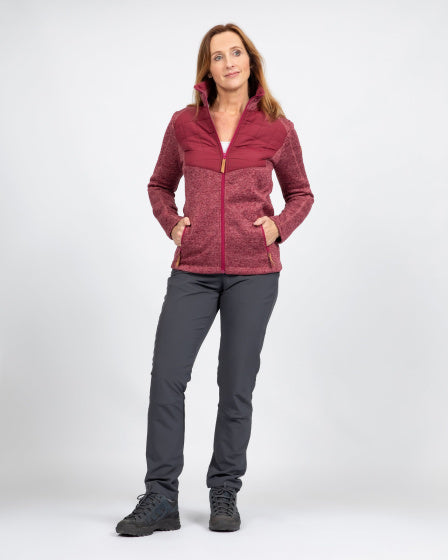 Life line Willemijn fleecevest dames bordeaux maat M