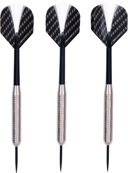 Load image into Gallery viewer, Longfield darts Steeltip Dartpijl Set 23 gram Zilver Zwart 3 stuks
