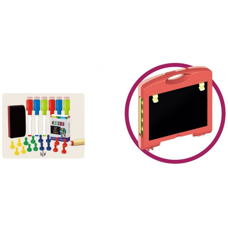 Load image into Gallery viewer, Luna Tekenbord junior 54,5 x 32 x 33,5 cm 40-delig rood roze
