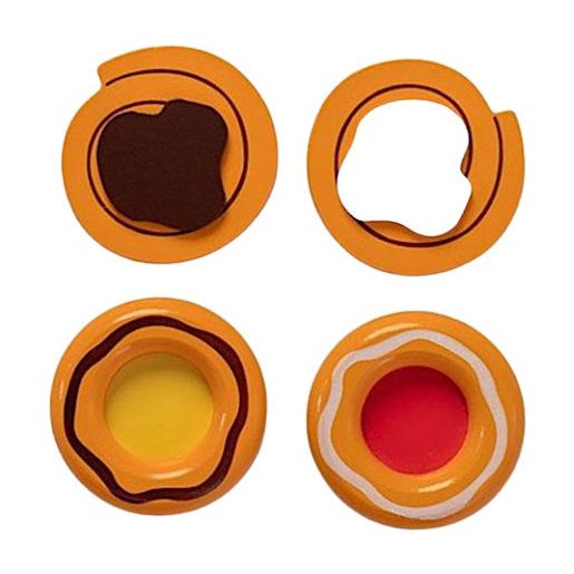 Load image into Gallery viewer, Mamamemo Deens gebak junior 6 cm hout oranje bruin 4-delig
