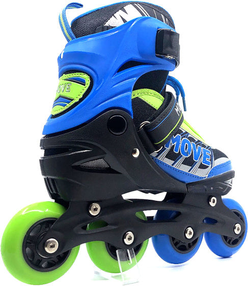 Load image into Gallery viewer, Move Inline skates Fast semi-softboot verstelbaar blauw groen maat 38-41
