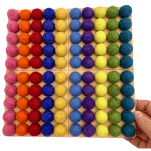 Papoose Toys Papoose Toys 2cm Felt Balls Bright 100pc