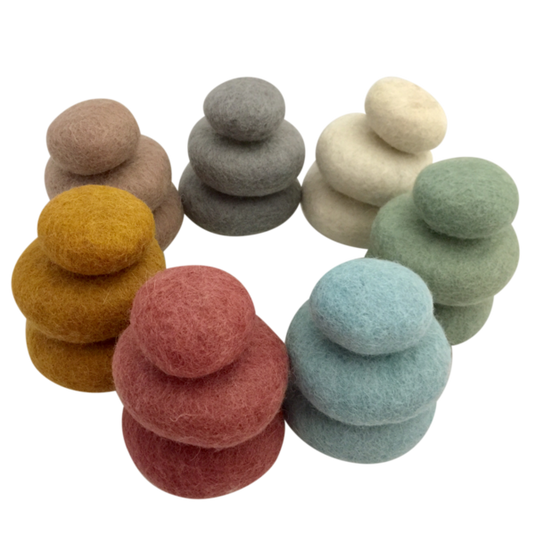 Papoose Toys Papoose Toys Earth Felt Pebbles 21 stuks