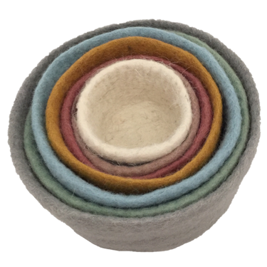 Papoose Toys Papoose Toys Earth Nested Bowl Set 7pc