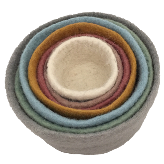 Papoose Toys Papoose Toys Earth Nested Bowl Set 7pc