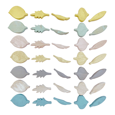 Papoose Toys Papoose Toys Mini Pastel Leaf Shapes 35pc