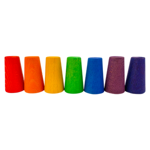 Papoose Toys Papoose Toys Mini Rainbow Cones 7pc