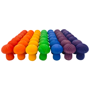 Papoose Toys Papoose Toys Mini Rainbow Mushroom 49pc