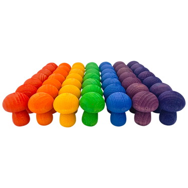 Papoose Toys Papoose Toys Mini Rainbow Mushroom 49pc