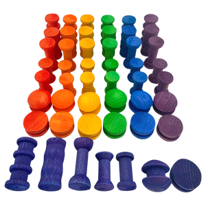 Papoose Toys Papoose Toys Mini Rainbow Spools 49pc