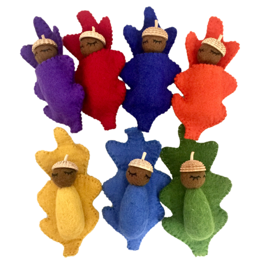 Papoose Toys Papoose Toys Rainbow Acorn Babies 7pc
