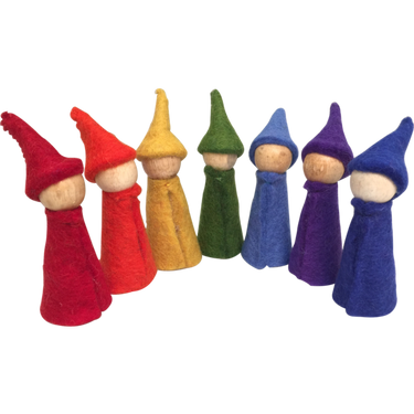 Papoose Toys Papoose Toys Rainbow Gnomes 7 Wood Bodies