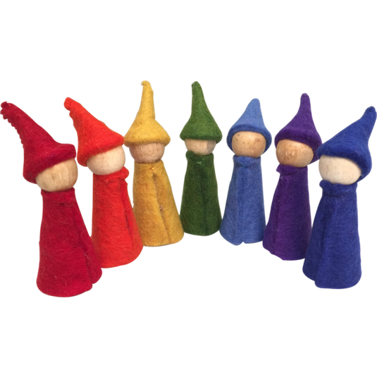 Papoose Toys Papoose Toys Rainbow Gnomes 7 Wood Bodies