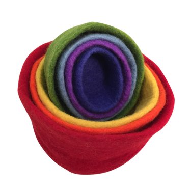 Papoose Toys Papoose Toys Rainbow Nested Bowls 7 pc