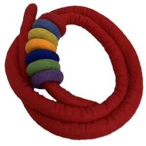 Papoose Toys Papoose Toys Red Felt Rope and 7 Felt Doughnuts