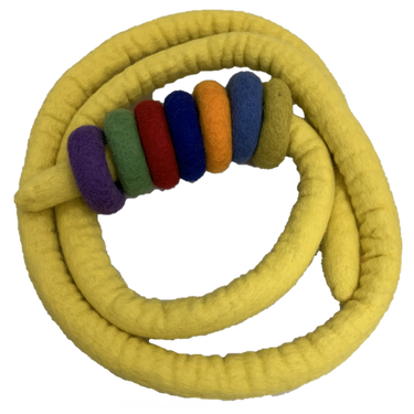 Papoose Toys Papoose Toys Yellow Felt Rope and 7 Felt Doughnuts