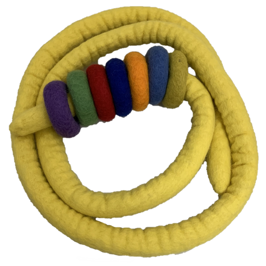 Papoose Toys Papoose Toys Yellow Felt Rope and 7 Felt Doughnuts